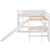 Twin over Full Bunk Bed with Twin Size Loft Bed with Desk and Slide,Full-Length Guardrail