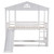 Twin over Twin House Bunk Bed with Convertible Slide and Ladder,Converts into 2 Separate Platform Beds
