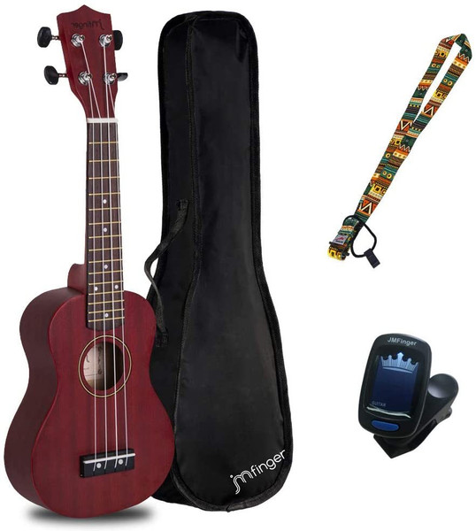 JMFinger Concert Ukulele Beginner 23 Inch, Maghongy Ukelele Starter Kit for Kids with Padded Bag, Strap, Tuner, Picks,AQULA Strings