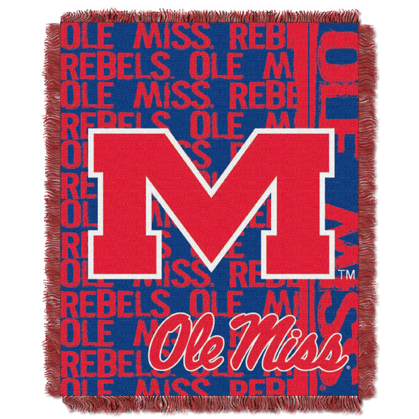 Mississippi OFFICIAL Collegiate "Double Play" Woven Jacquard Throw