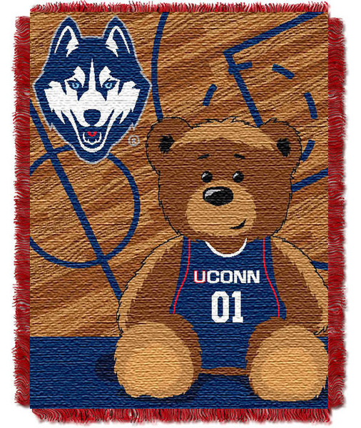 U Conn OFFICIAL Collegiate "Half Court" Baby Woven Jacquard Throw