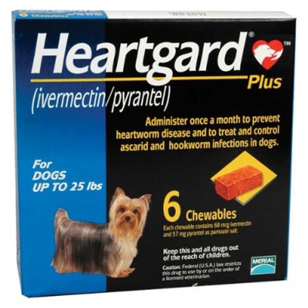 Heartgard Plus Chewables For Dogs Up To 25 Lbs up To 11 Kg Blue 6 Chews 08 2023 Expiry