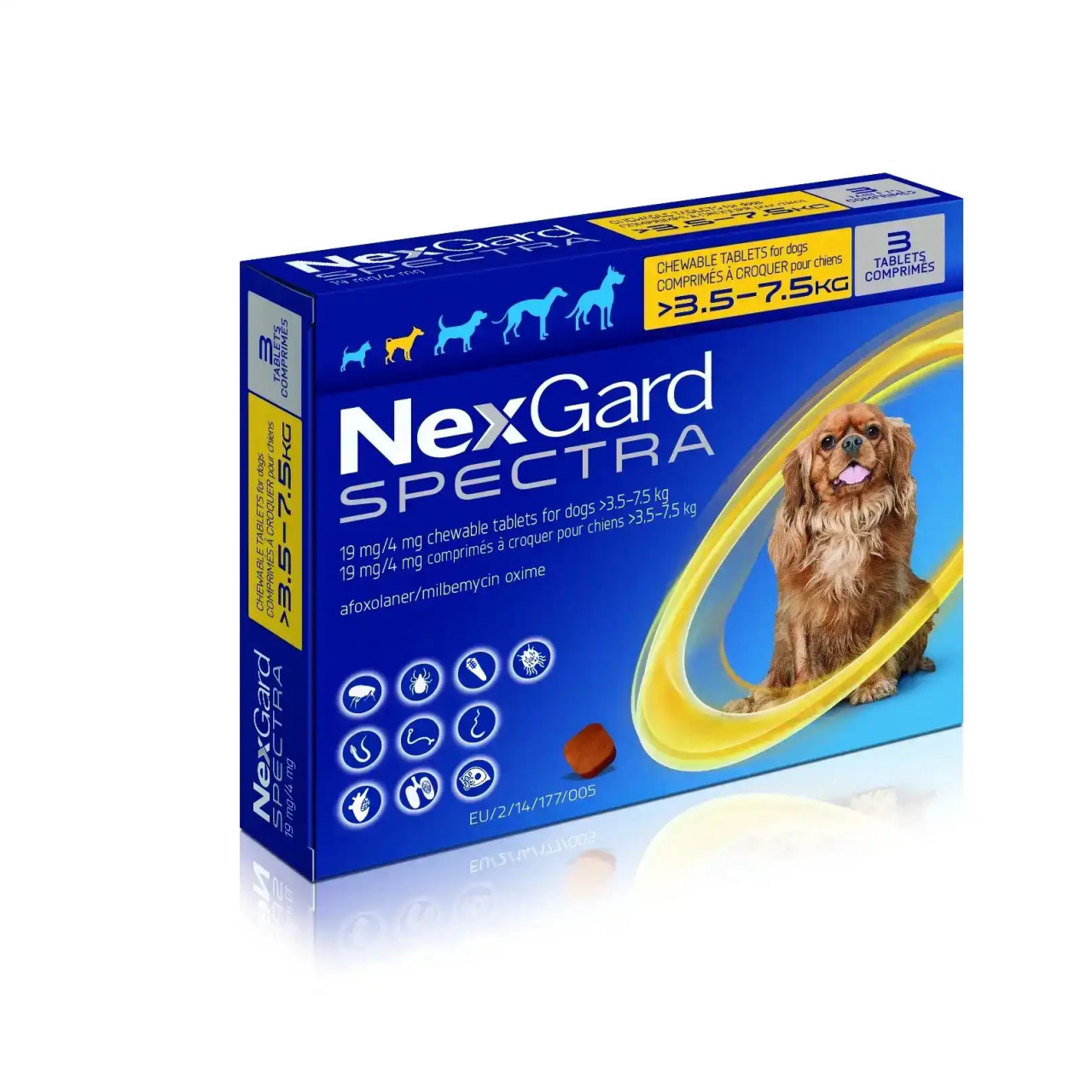 Nexgard Spectra Chews for Dogs 8.1-16 lbs - Yellow 3 Chews