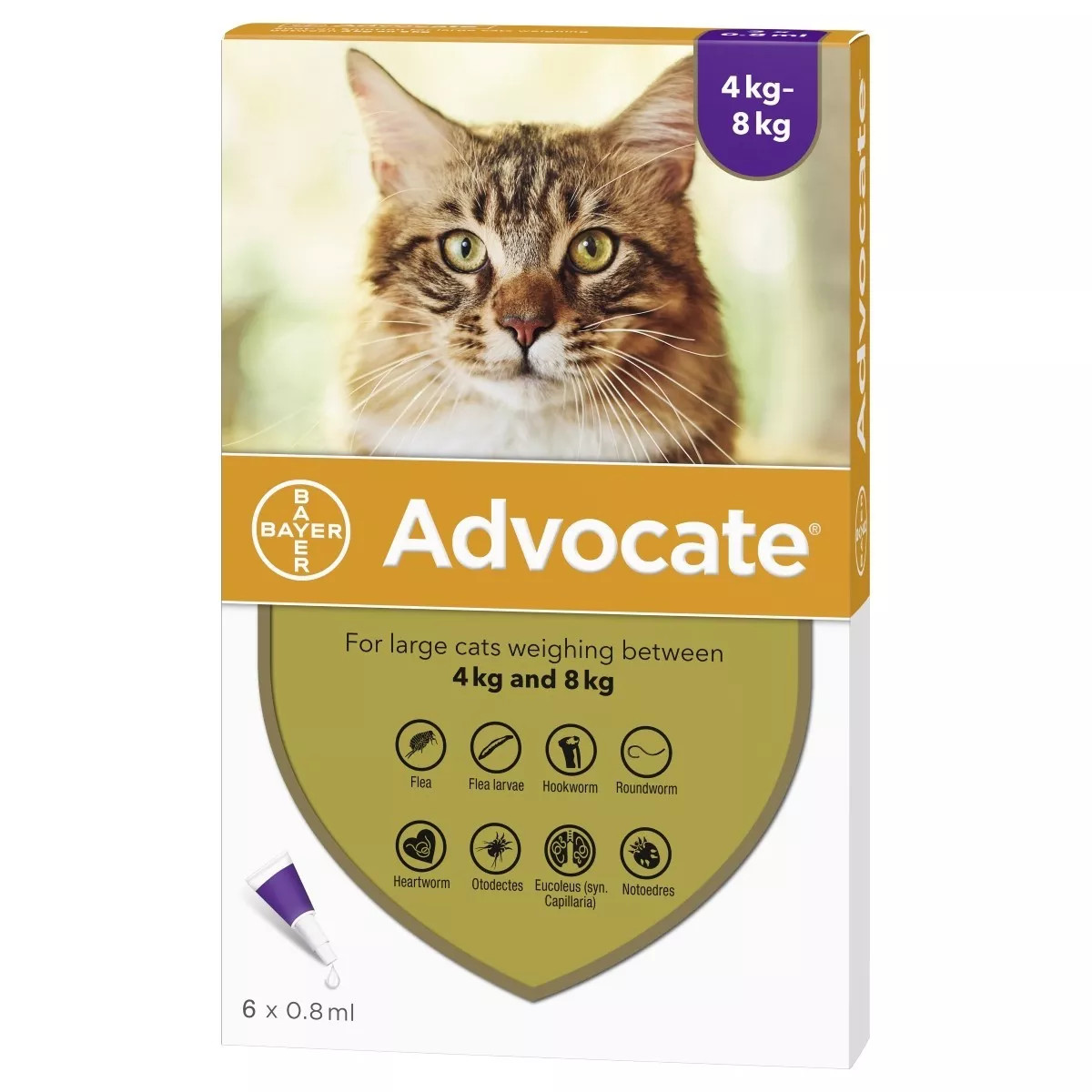 Advocate for Cats over lbs (over kg) Purple Doses Sierra