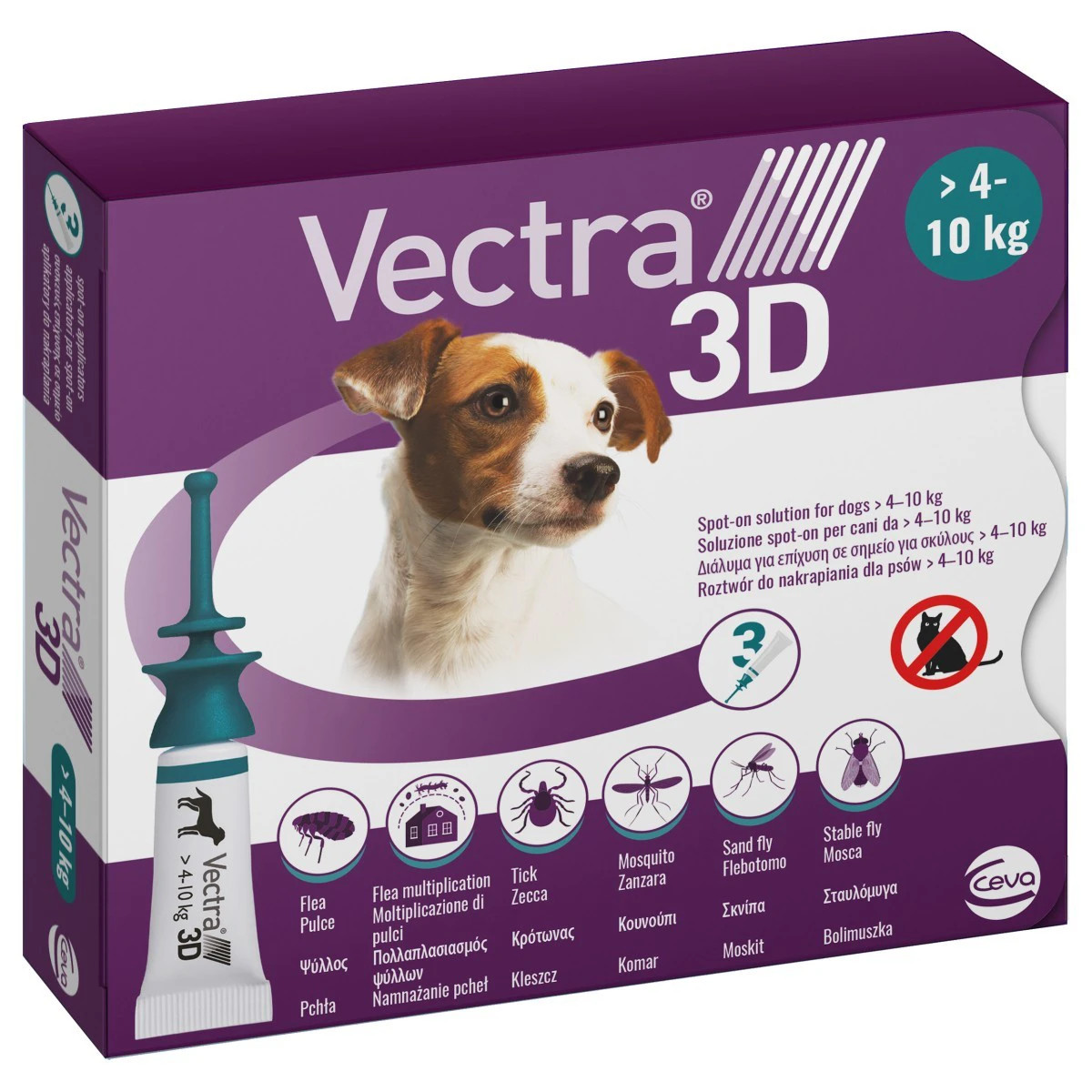 Vectra 3D for Dogs & Puppies 11-20 lbs (4-10 kg) - 3 Doses