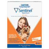 Sentinel Spectrum Chews for Dogs 2-8 lbs (up to 4 kg) - Orange 3 Chews