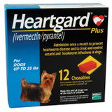 Heartgard Plus Chewables for Dogs up to 25 lbs (up to 11 kg) - Blue 12 Chews (10/2024 Expiry)