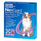 נקסגר ספקטרה לועס לכלבים 15.1-30 ק"ג ( 33.1-66 ליברות ) - סגול 6 לעיסות