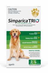20% Off Simparica TRIO Chews for Dogs 44-88 lbs (20.1-40 kg) - Green 3 Chews Now Only $ 56.79