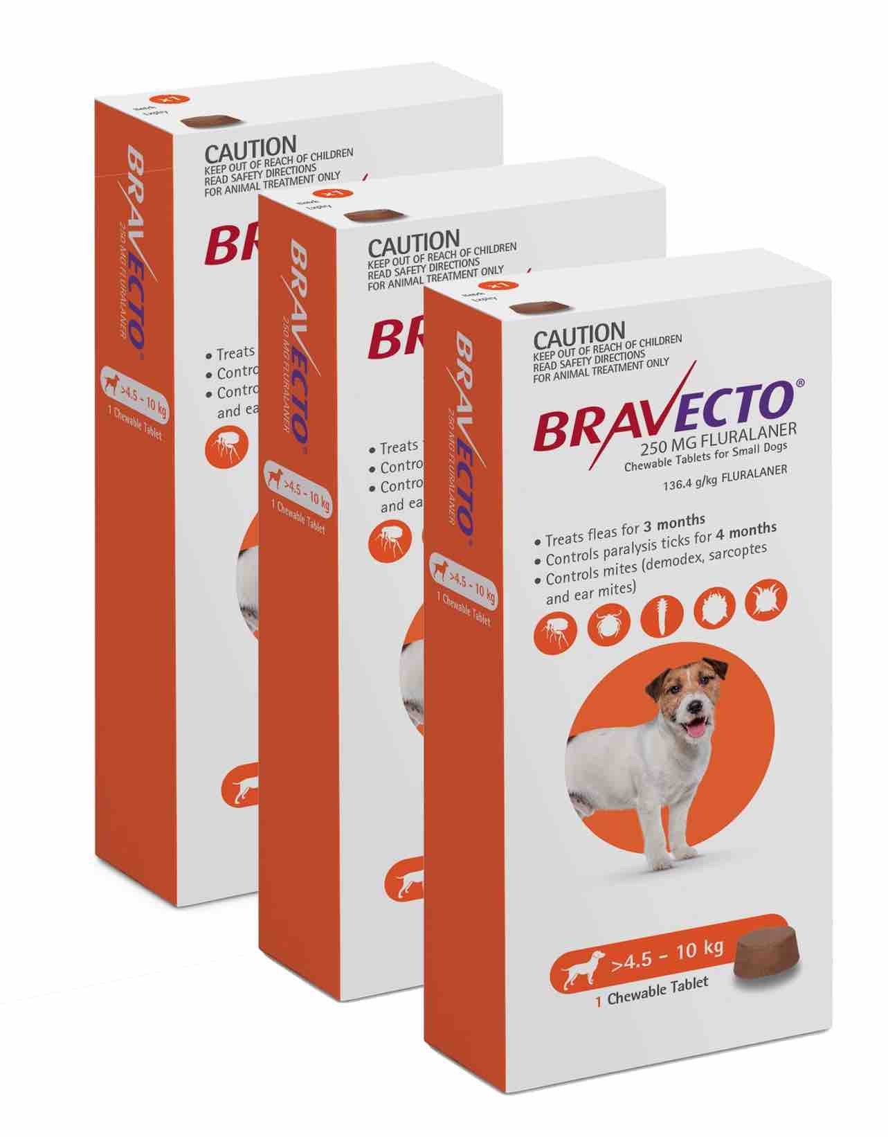 20% Off Bravecto Flea and Tick Chew for Dogs 9.9-22 lbs (4.5-10 kg) - Orange 3 Chews Now Only $ 97.58