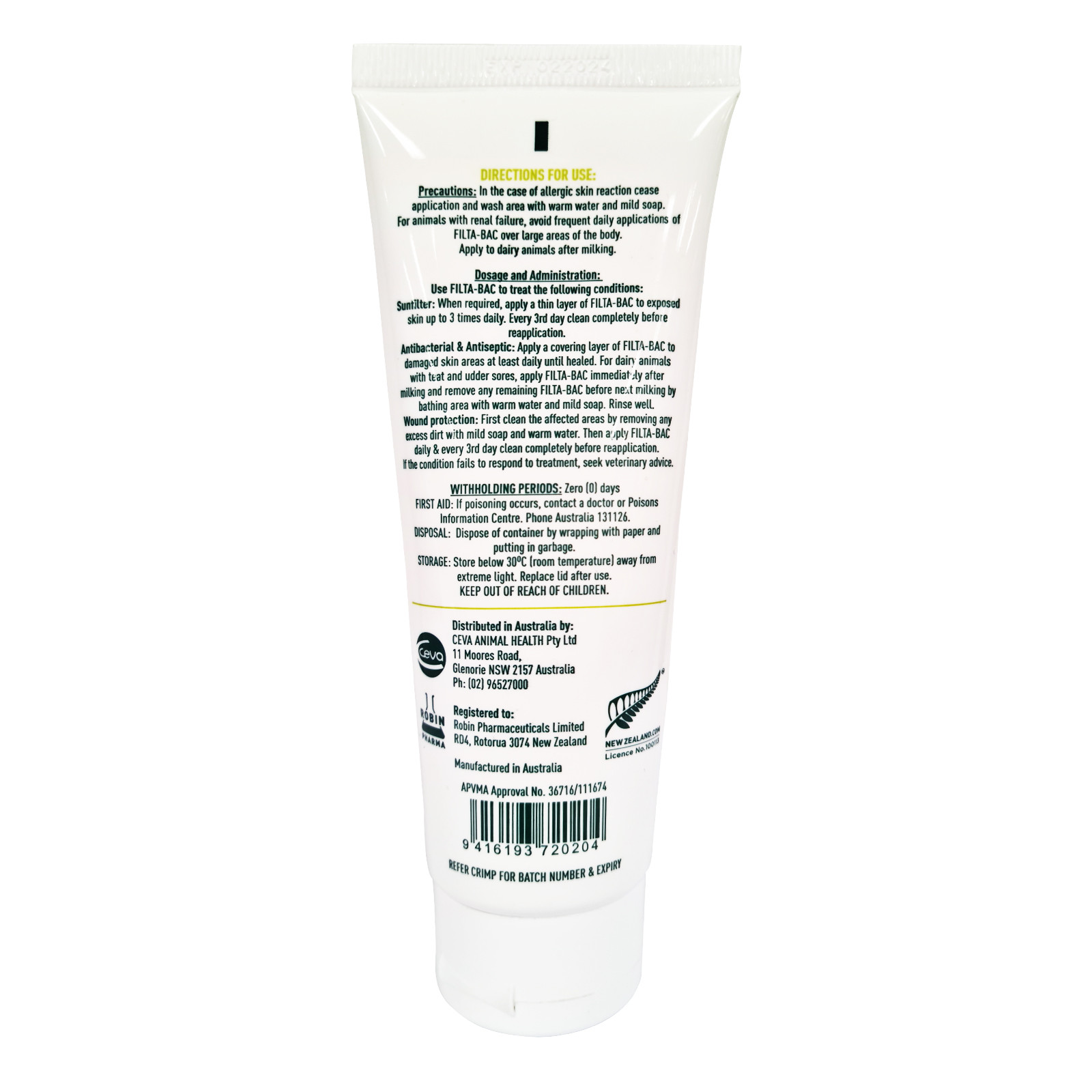 Filta-Bac Sunfilter & Antibacterial Cream 120g (4.23 oz)
