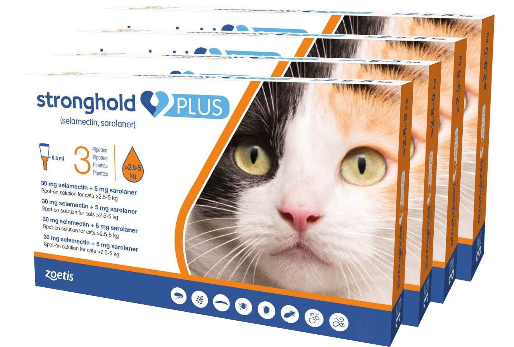 grafisch doel Regulatie Stronghold PLUS voor katten van gemiddelde grootte (2,5-5 kg) - Oranje 12  Doses | Sierra Pet Meds
