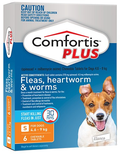 Comfortis PLUS Tablets for Dogs 10.120 lbs (4.59 kg) Orange 6