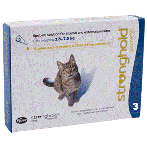 20% Off Stronghold for Cats 5.1-15 lbs (2.6-7.5 kg) - Blue 3 Doses Now Only $ 30.4