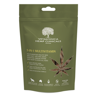 Vetalogica Hemp Clinicals 5-IN-1 Multivitamin Treats for Dogs 225g (7.93 oz)