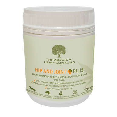 Vetalogica Hemp Clinicals Hip & Joint Plus Supplements for Dogs 300g (10.58 oz)