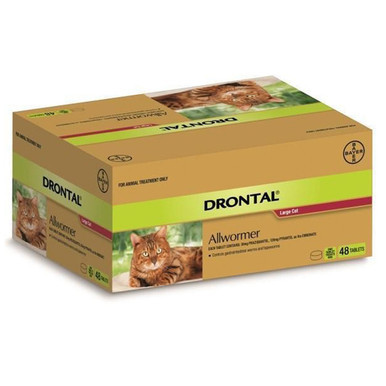 Drontal Allwormer Tablets for Cats up to 13.2 lbs (6 kg) - 48 Pack