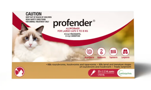 Profender Allwormer for Cats 11-17 lbs (5-8 kg) - Red 20 Doses