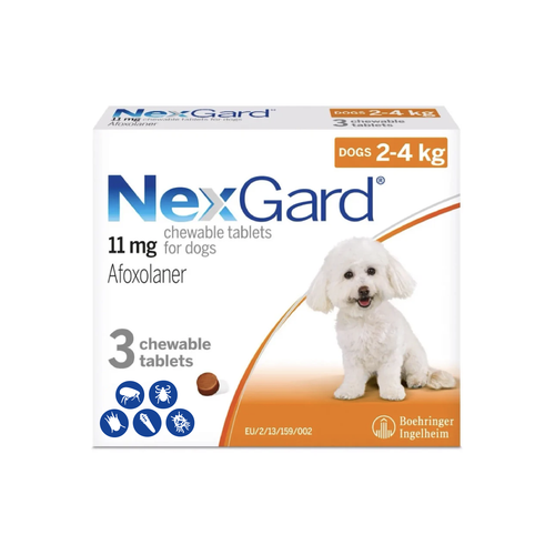 Nexgard Chews for Dogs 4-10 lbs (2-4 kg) - Orange 3 Chews