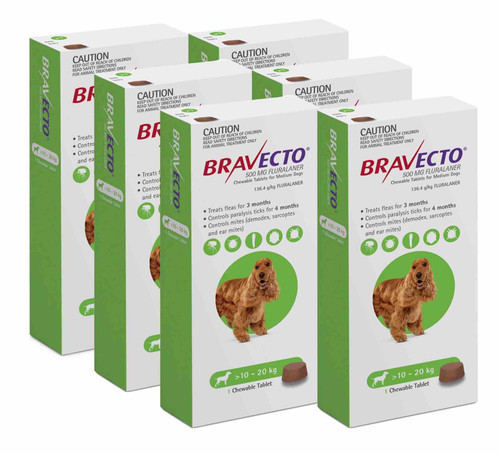 20% Off Bravecto Flea and Tick Chew for Dogs 22-44 lbs (10-20 kg) - Green 6 Chews Now Only $ 197.78