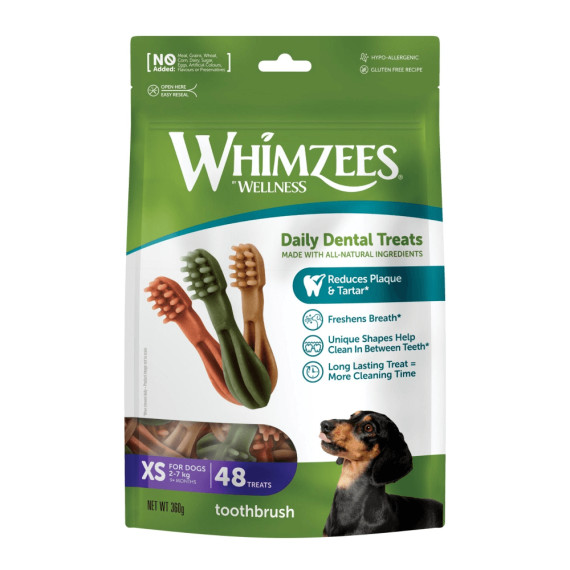 מברשת שיניים Whimzees X-Small Dtal Dog Treats 48 מארז