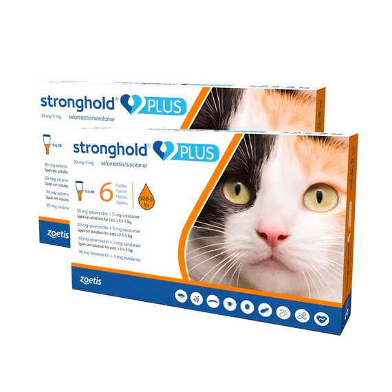Stronghold PLUS voor middelgrote katten 2,5-5 kg - Oranje 12 Doses