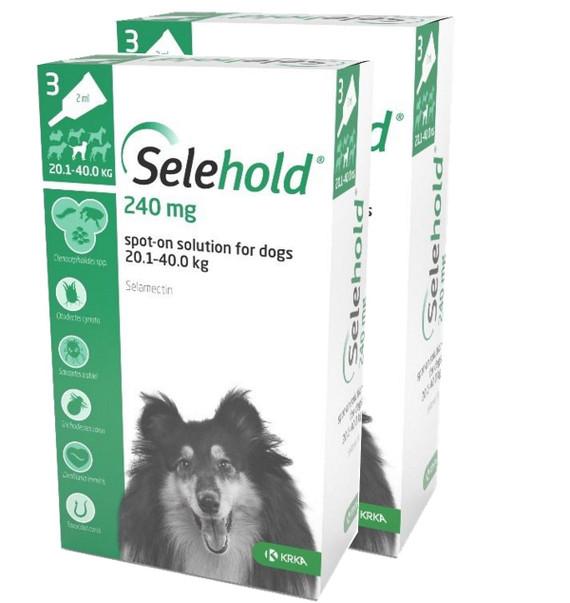 20% Off Selehold for Dogs 40.1-85 lbs (20.1-40 kg) - Green 6 Doses Now Only $ 56.03