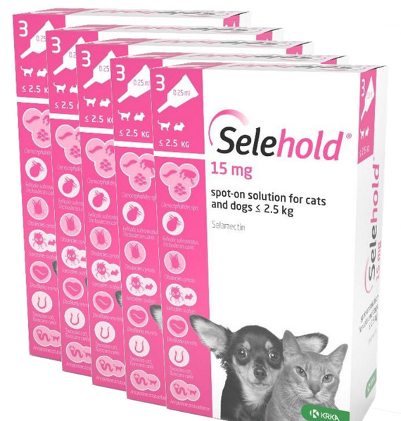20% Off Selehold for Puppies & Kittens up to 5 lbs (up to 2.5 kg) - Pink 15 Doses Now Only $ 85.65