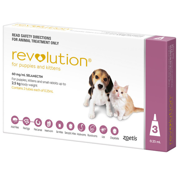 20 % de réduction Revolution pour chiots et chatons jusqu'à 2,5 kg (5 lb) - Mauve 3 doses maintenant seulement $ 32.05