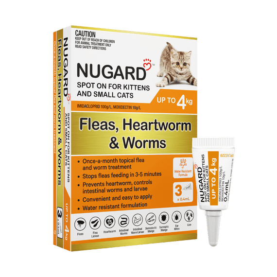 Nugard for Kittens and Small Cats Up to 8.8 lbs (4kg) Orange - 3 Doses Nugard for Kittens and Small Cats Up to 8.8 lbs (4kg) Orange - 3 Doses