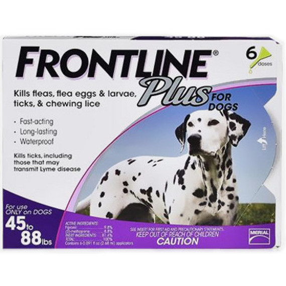 20% de réduction Frontline Plus pour chiens 45-88 lbs (20.1-40 kg) - Purple 6 Doses Maintenant seulement $ 55.63