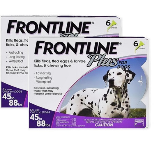 20% de réduction Frontline Plus pour chiens 45-88 lbs (20.1-40 kg) - Purple 12 Doses Maintenant seulement $ 106.5