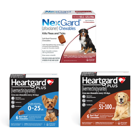 20% Off NexGard and Heartgard Combo for Dogs 100.1-121 lbs (45-60 kg) - 6 Month Bundle Now Only $ 125.79