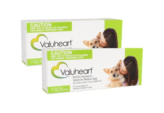 20% Rabatt auf Valuheart monatliche Herzwurmtabletten für mittlere Hunde 23-44 lbs (11-20 kg) - Grün 12 Tabletten jetzt nur $ 28.79