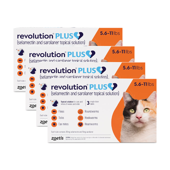 Revolution PLUS voor middelgrote katten (2,5-5 kg) - Oranje 12 Doses