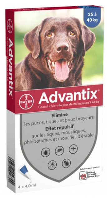 20 % de rabais sur Advantix pour chiens de plus de 55 lb (plus de 25 kg) - Bleu 4 doses Maintenant seulement $ 36.81