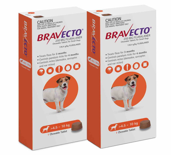 Bravecto Flea and Tick Chew for Dogs 9.9-22 lbs (4.5-10 kg) - Orange 1 Chew