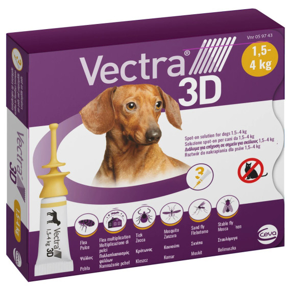 20% de descuento Vectra 3D para perros y cachorros 2.5-10 lbs (1.5-4 kg) - 3 dosis Ahora sólo $ 30.01