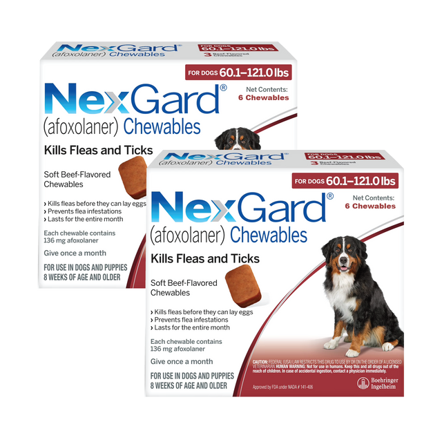 20% Off Nexgard Chews for Dogs 60.1-121 lbs (25.1-50 kg) - Red 12 Chews Now Only $ 126.48