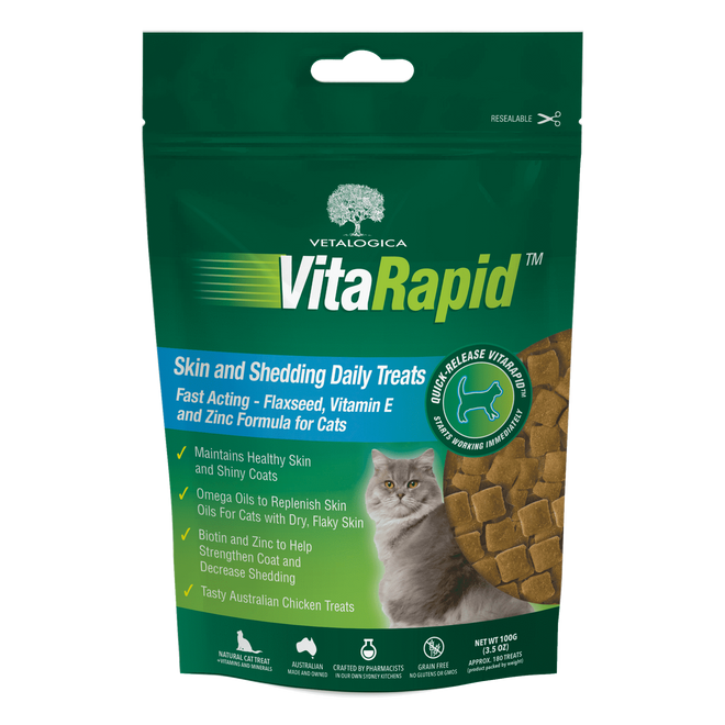 20% אַוועק Vetalogica VitaRapid הויט און שעדינג טעגלעך טריץ פֿאַר קאַץ - 3.5 אָז (100 ג) איצט בלויז $ 15.19