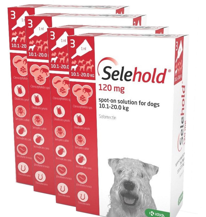 20% korting op Selehold voor honden 10,1-20 kg - Red 12 Doses Nu slechts $ 85,64
