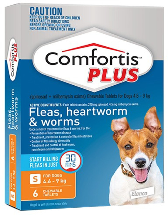 20% Rabatt auf Comfortis PLUS Tabletten für Hunde 10.1-20 lbs (4.5-9 kg) - Orange 6 Tabletten jetzt nur $ 83.19
