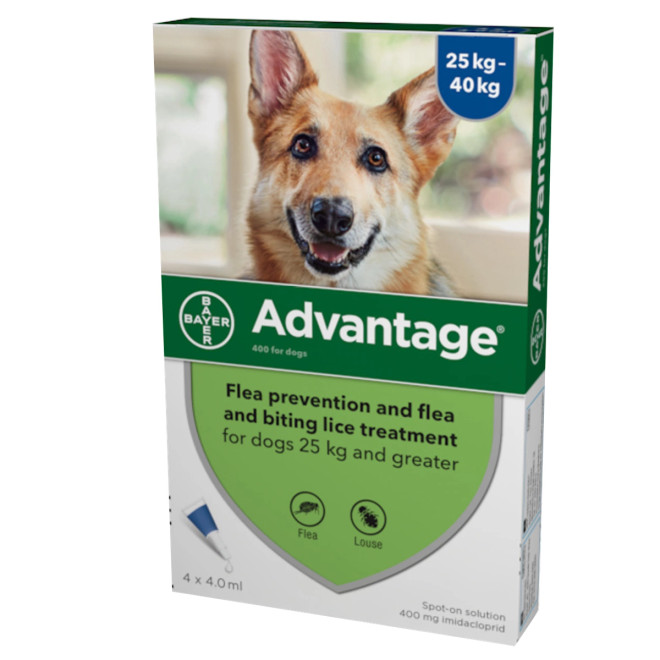 20 % de réduction sur Advantage pour chiens de plus de 55 lb (plus de 25 kg) - Bleu 4 doses maintenant seulement 27