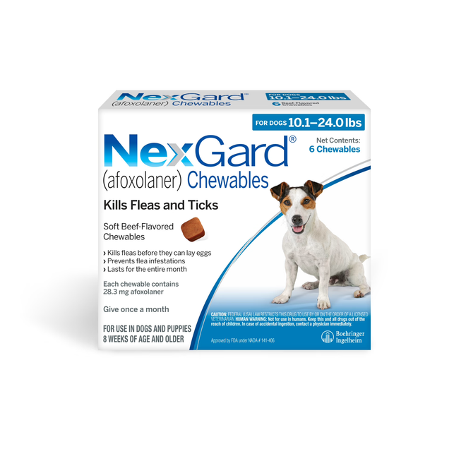 20% de réduction Nexgard Chews pour chiens 10.1-24 lbs (4.1-10 kg) - Blue 6 Chews maintenant seulement $ 58.85