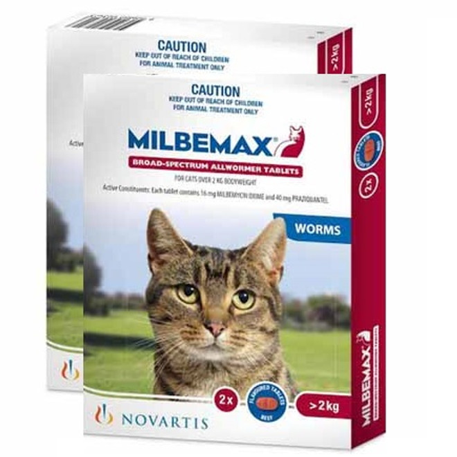 고양이용 Milbemax 올웜머 정제 4.4-17.6 파운드(최대 8kg) 20% 할인 - 4정 $27.36에 구매 가능