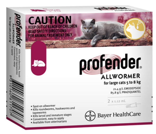 20% Off Profender Allwormer for Cats 11.1-17.5 lbs (5-8 kg) - Red 4 Doses Now Only $ 37.59