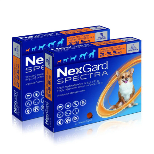 Nexgard Spectra Chews for Dogs 3-7.7 lbs (1.35-3.5 kg) - Orange 6 Chews