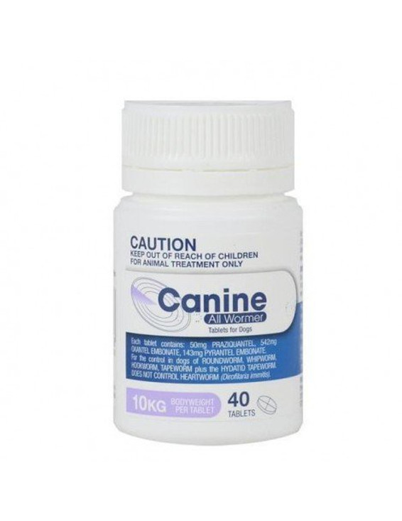 20% Rabatt auf Canine All Wormer Tabletten für Hunde 10kg - 40 Tabletten jetzt nur $ 63.99