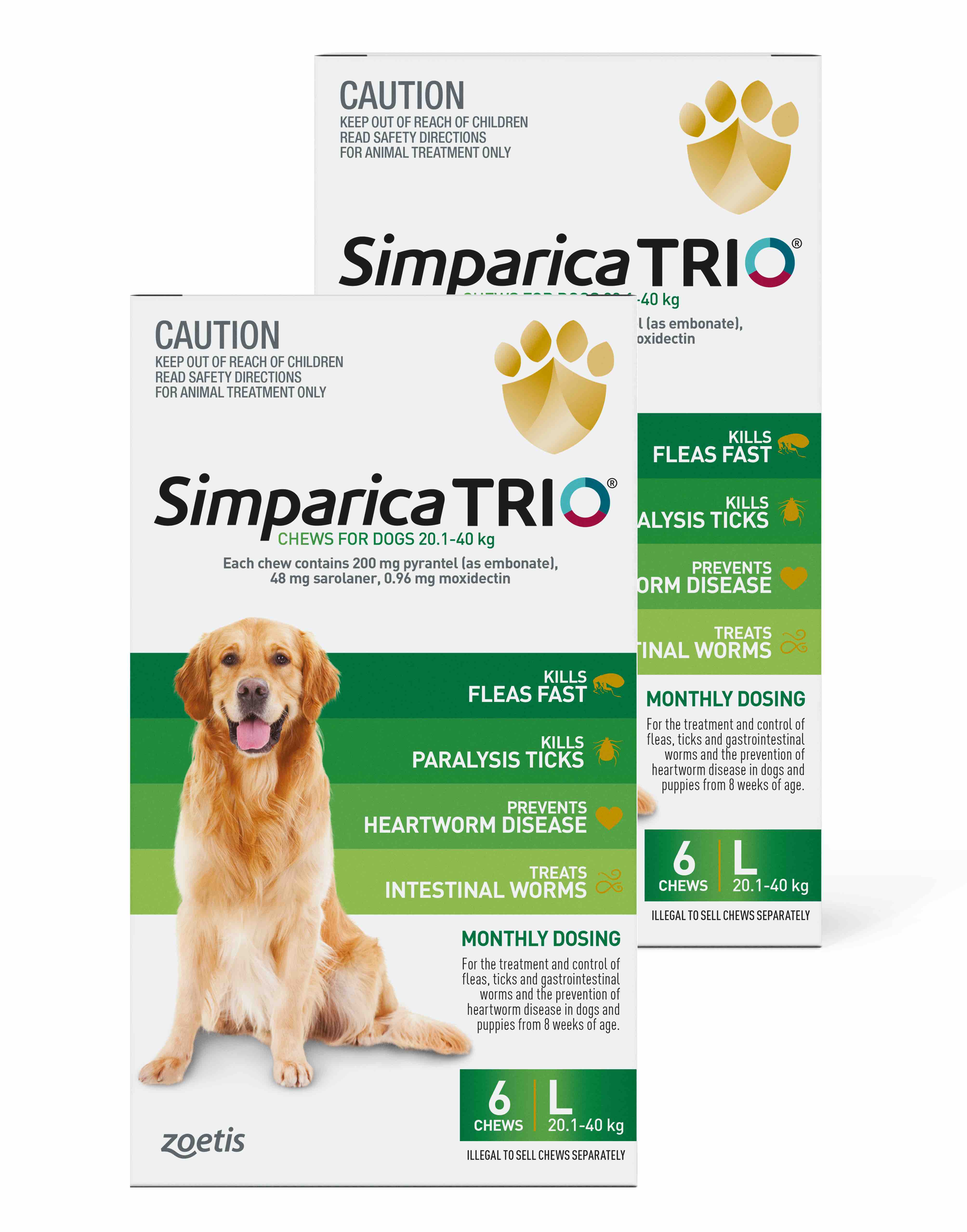 Simparica Trio (chien 10 - 20 kg) Boîte de 6 comprimés