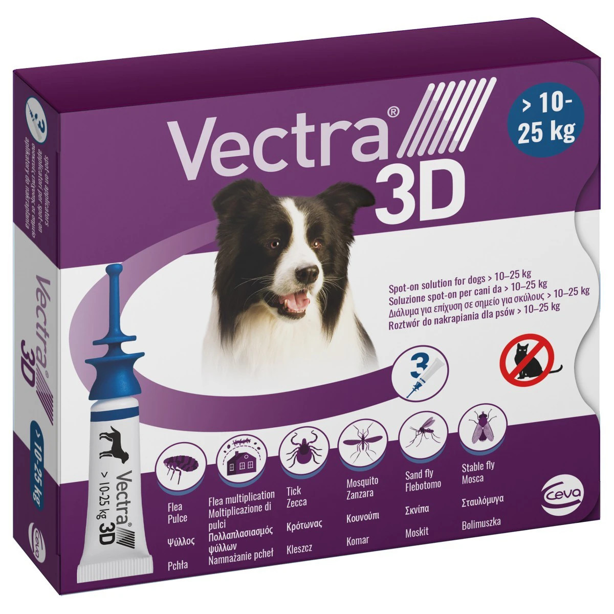 Vectra 3D for Dogs & Puppies 21-55 lbs (10-25 kg) - 3 Doses
